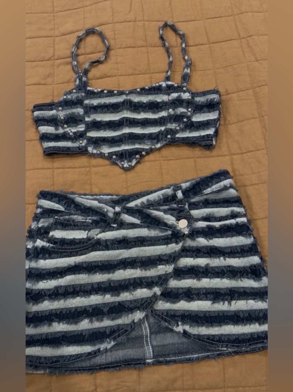 Denim skirt set